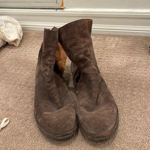 Brown suede boots